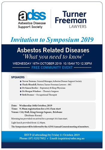 ADSS asbestos symposium 2019 with Turner Freeman Lawyers