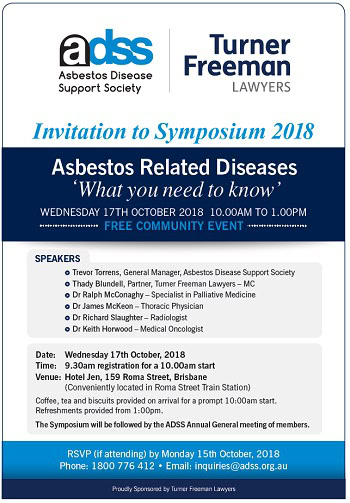 Asbestos symposium 2018 image invitation | Turner Freeman Lawyers