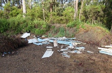 Asbestos dumped at public property