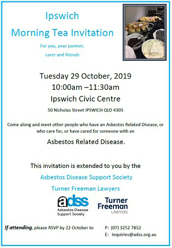 Asbestos related diseases information morning tea Ipswich | Turner Freeman Lawyers