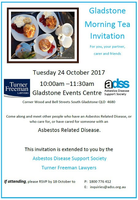 Turner Freeman Lawyers Asbestos diseases morning tea Gladstone