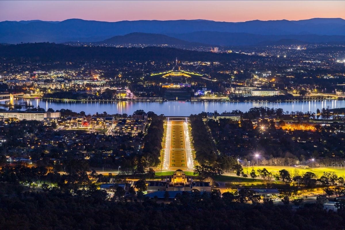 canberra parliament night time canberra parliament night time