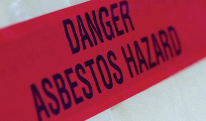 Danger asbestos hazard sign