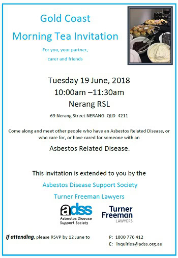 Gold Coast asbestos morning tea invite | Turner Freeman Lawyers