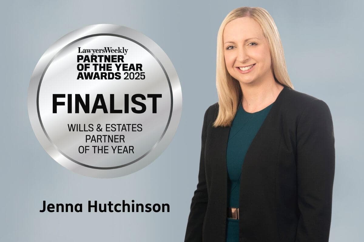 Jenna Hutchinson named finalist for 2025 Wills & Estates Partner of the Year