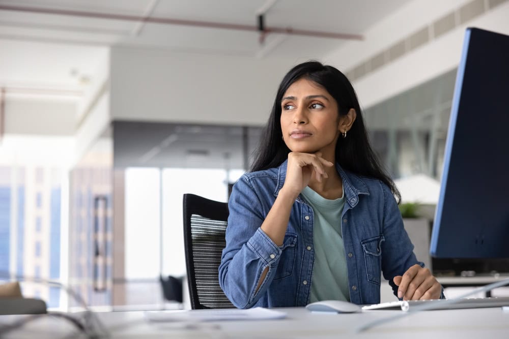woman working in office