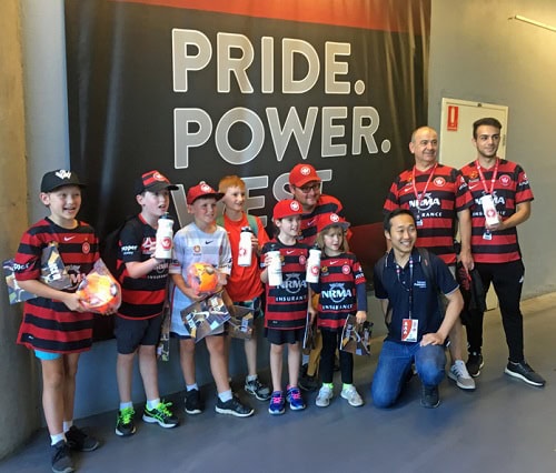 WSW young fans with Turner Freeman Lawyers staff