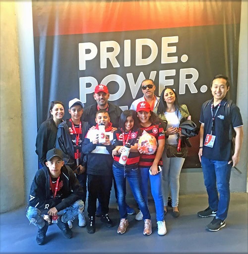 Western Sydney Wanderers Fan with Turner Freeman staff