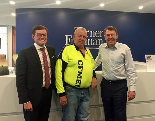 Thady, Andrew and Ian from CMFEU | Turner Freeman Lawyers QLD