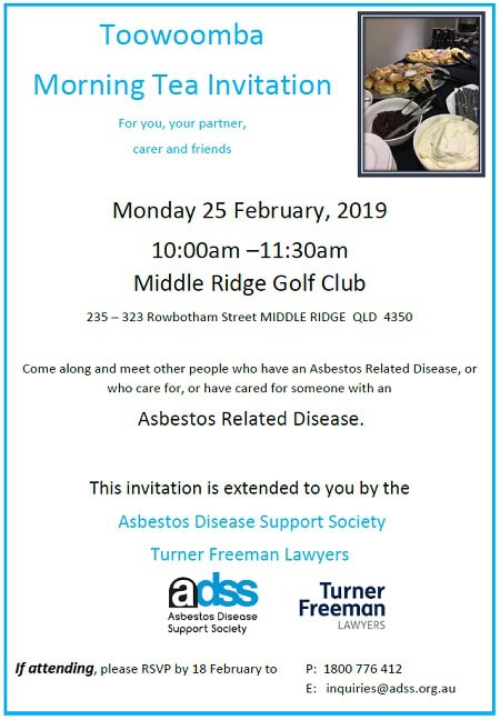 Toowoomba asbestos morning tea | Turner Freeman Lawyers
